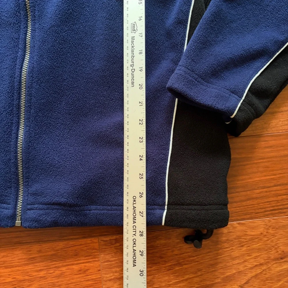 Adidas Mens Soccer Full Zip Fleece Jacket Size L Navy Blue 3-Stripe Vintage